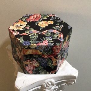 Floral Hexagon Jewelry Trinket Box